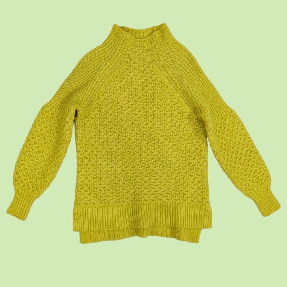 Anthropologie sweater XS‎ oversized alpaca textured knit mock neck - Picture 4 of 7